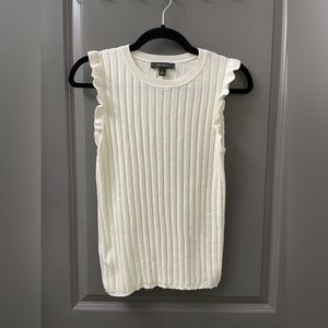 Ann Taylor Ruffle Shoulder Sweater Tank